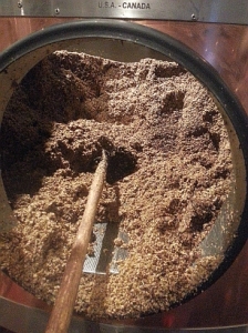Raking the Spent Grain out the Manway